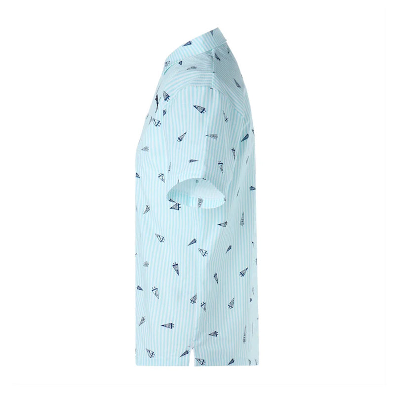 PUMA Flag Printed Seersucker Men's Polo (Tropical Aqua)
