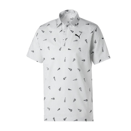 PUMA Flag Printed Seersucker Men's Polo (Bright White)