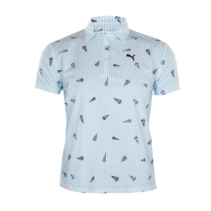 PUMA Flag Print Seersucker Women's Polo (Tropical Aqua)