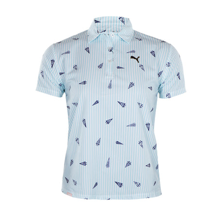 PUMA Flag Print Seersucker Women's Polo (Tropical Aqua)
