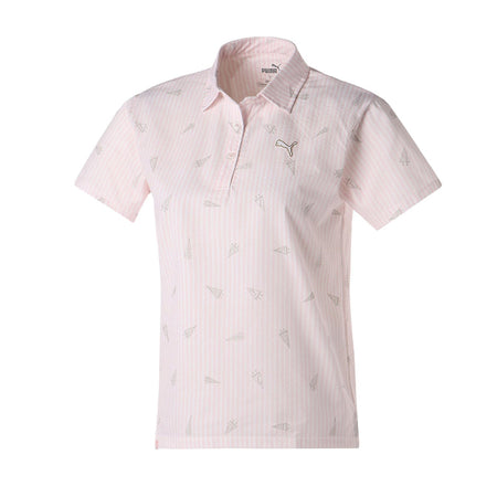 PUMA Flag Print Seersucker Women's Polo (Pearl Pink)