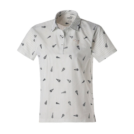 PUMA Flag Print Seersucker Women's Polo (Bright White)