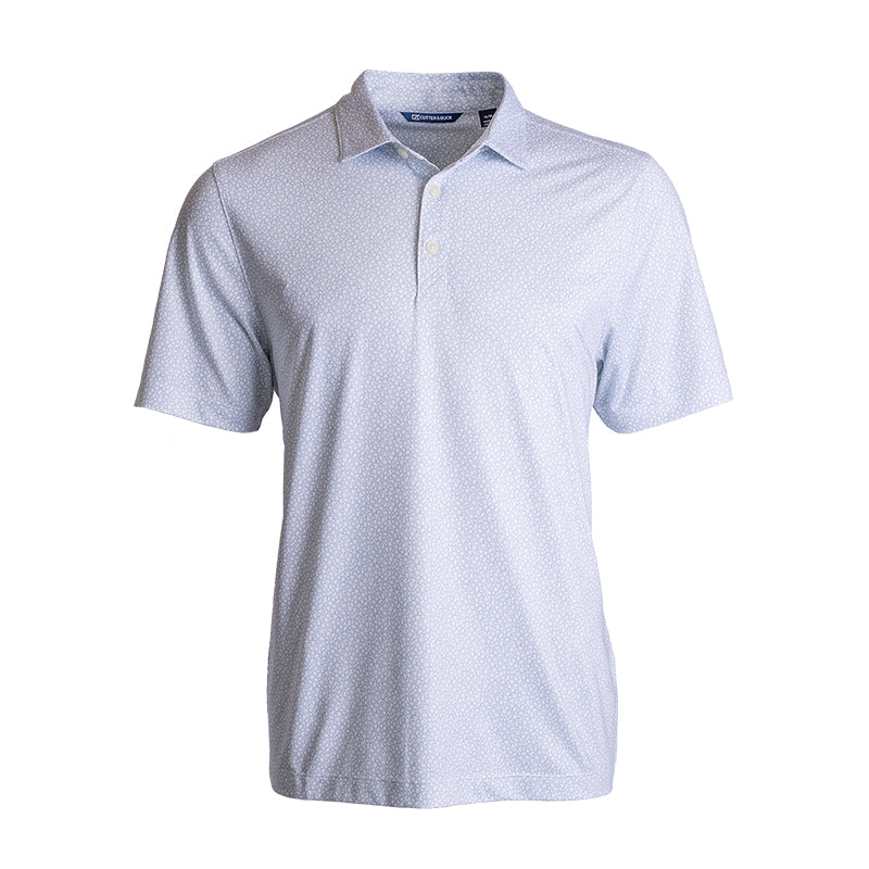 CUTTER & BUCK Pike Eco Pebble Printed Men's Polo (White)
