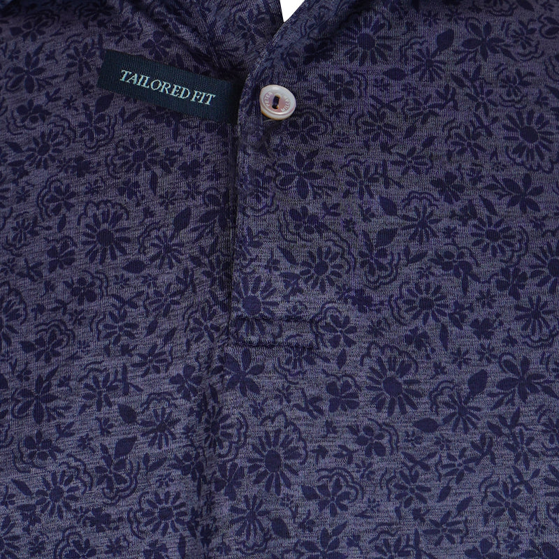 PETER MILLAR Cayucos Floral Men's Polo (Navy)