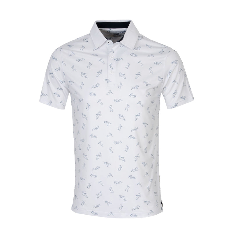 PUMA Cloudspun Echo Men's Polo (White/Navy)