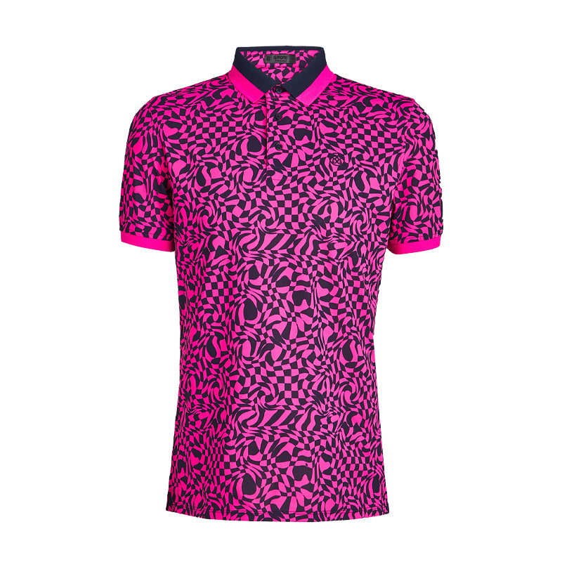 GFORE Mini Distorted Pique Men's Polo (Day Glo Pink)