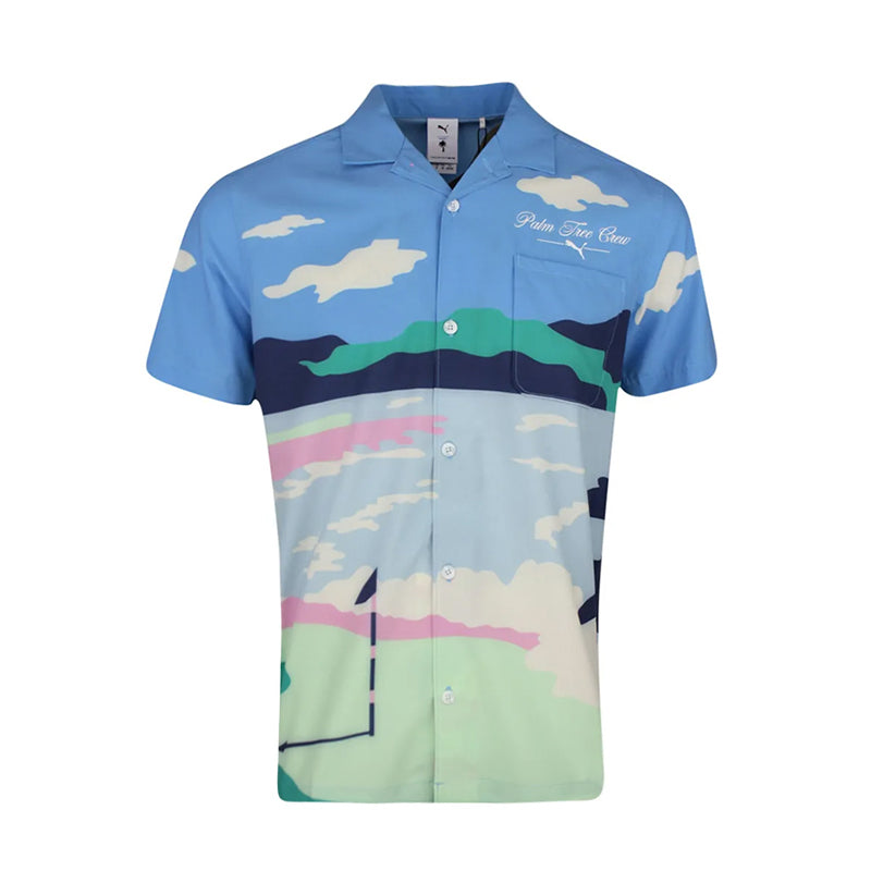 PUMA x PTC Open Collar Printed Men's Shirt (Regal Blue)