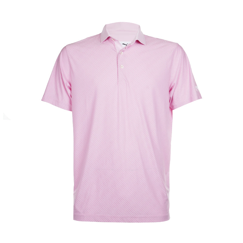 PUMA x Arnold Palmer Jacquard Men's Striped Polo (Pale Pink)