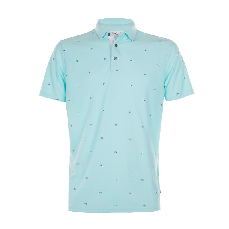CALVIN KLEIN Monogram Men's Polo (Aqua)