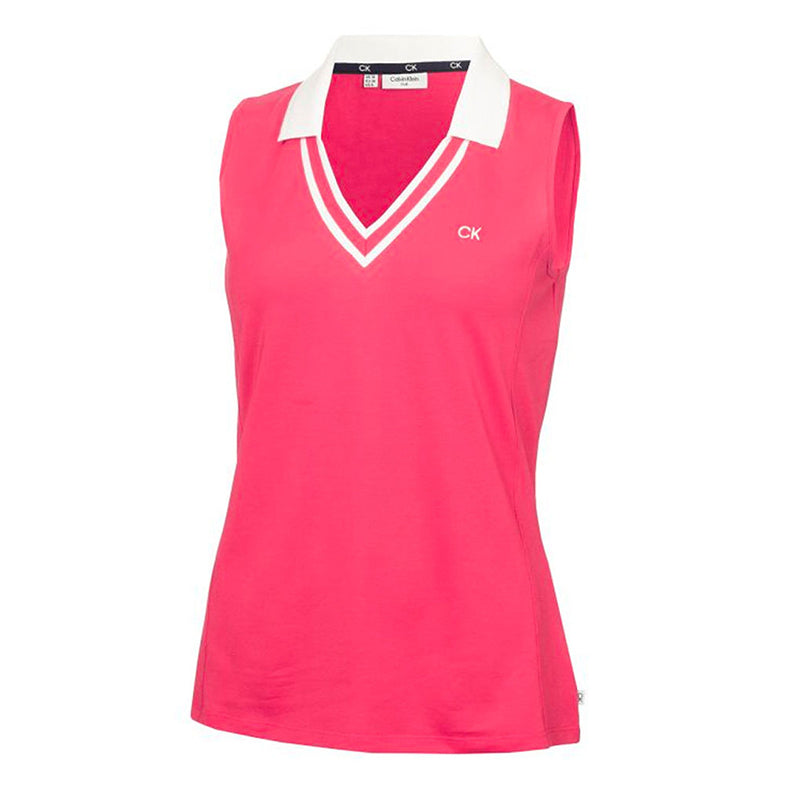 CALVIN KLEIN Delaware Women's Sleeveless Polo (Berry Pink)