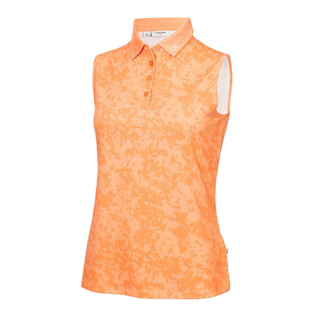 CALVIN KLEIN Canvas Print Women's Sleeveless Polo (Peach)