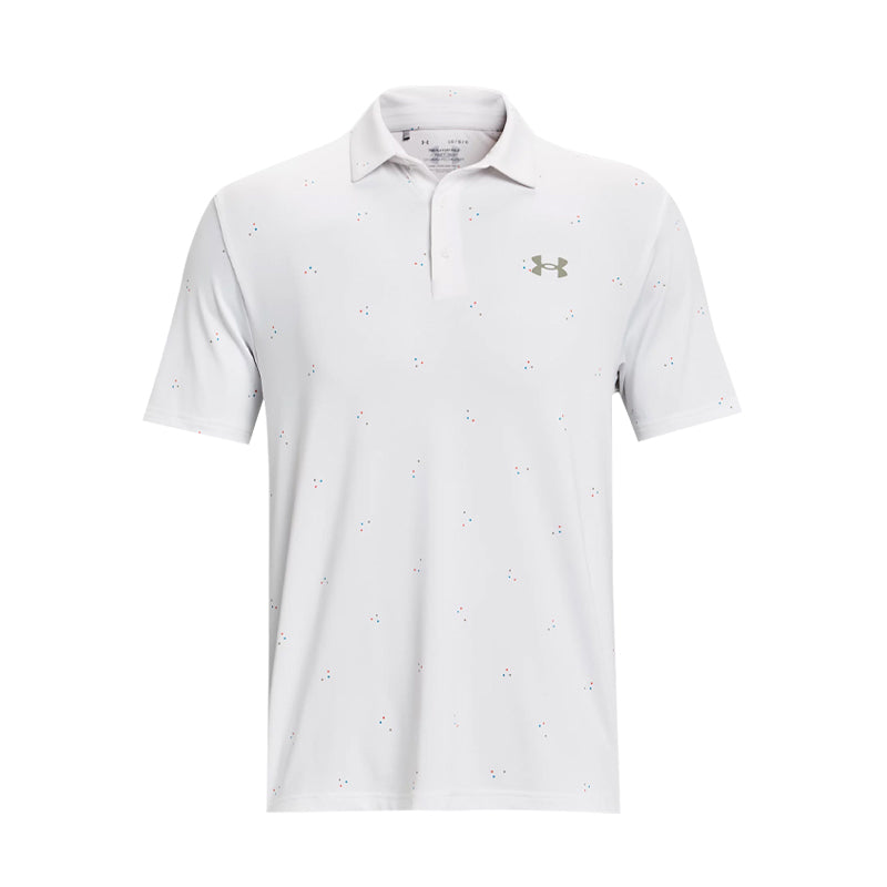 UNDER ARMOUR Playoff 3.0 Men's Printed Polo (White/Blue)