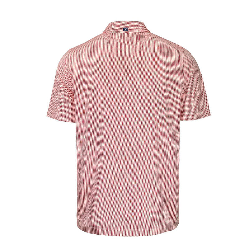 CUTTER & BUCK Pike Eco Symmetry Print Men's Polo (White/Red)