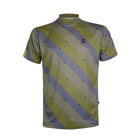 FOOTJOY Japan Print Mock Men's Short Sleeve Shirt (Grey/Yellow)