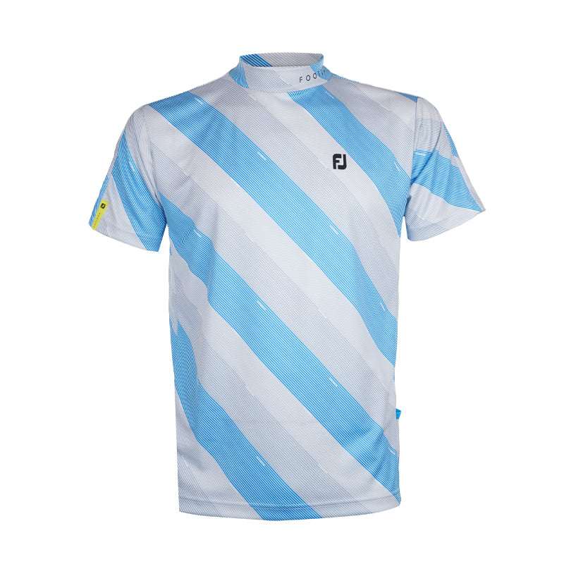 FOOTJOY Japan Print Mock Men's Short Sleeve Shirt (Neo Blue)