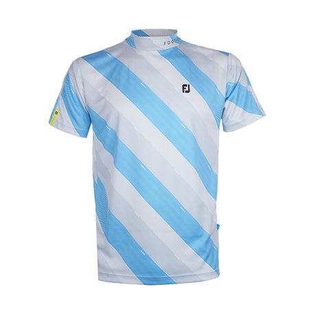 FOOTJOY Japan Print Mock Men's Short Sleeve Shirt (Neo Blue)