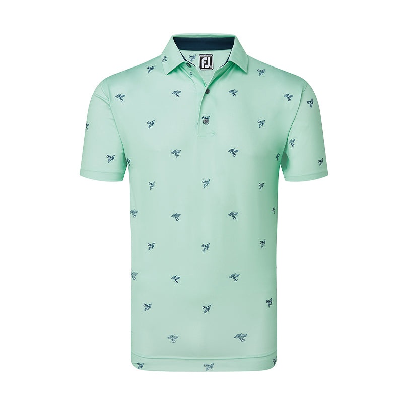 FOOTJOY Thistle Print Lisle Men's Polo (Sea Grass)