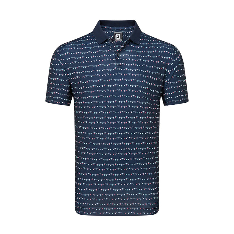 FOOTJOY Flag Banner Print Lisle Men's Polo (Navy)