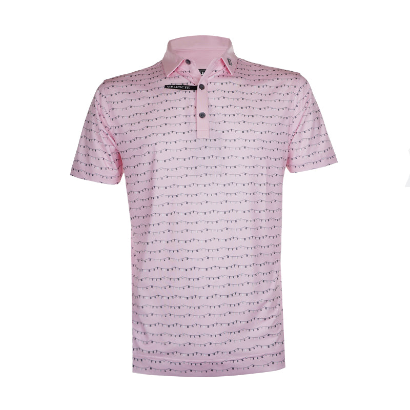 FOOTJOY Flag Banner Print Lisle Men's Polo (Pink)
