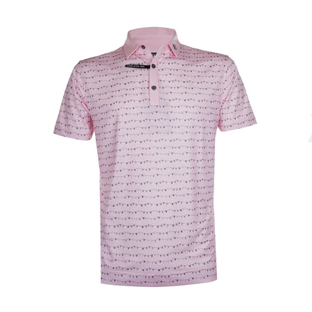 FOOTJOY Flag Banner Print Lisle Men's Polo (Pink)