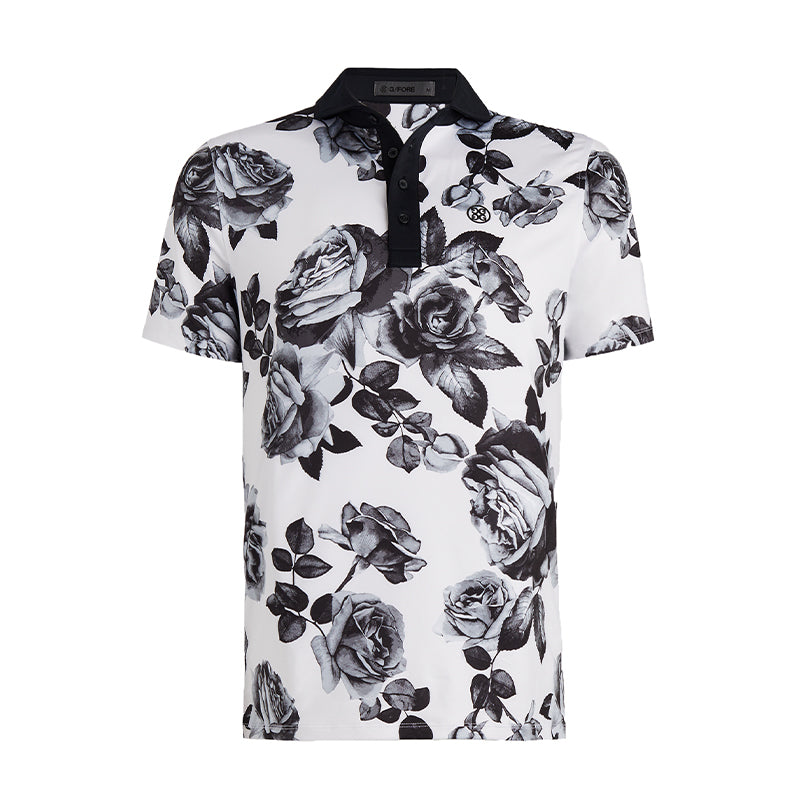 GFORE Floral Tech Men's Jersey Polo (Snow)