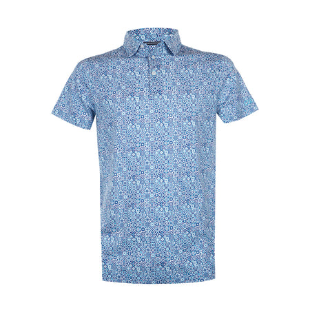 CUTTER & BUCK Men's Mercerized Polo (Blue/Grey)