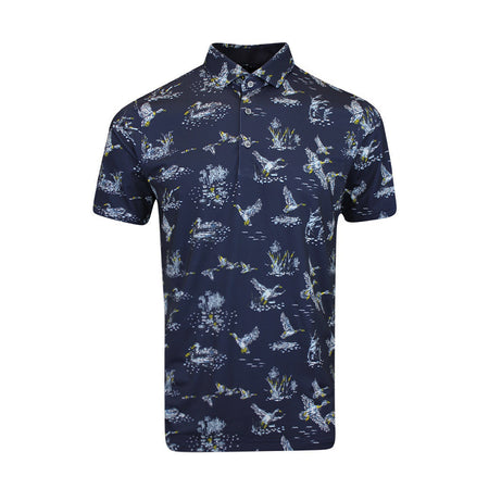PUMA MATTR Flock Men's Polo (Deep Navy/Yellow)