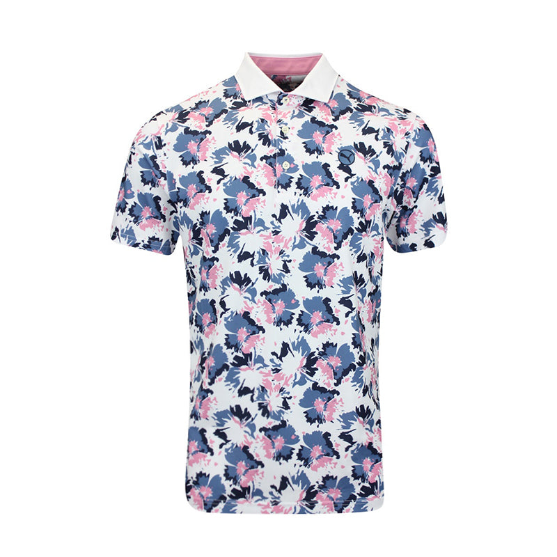 PUMA Pique Borrego Men's Polo (White/Blue)