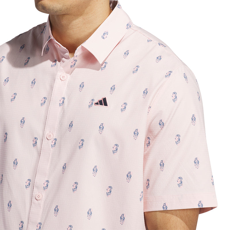 ADIDAS Go-To Resort Button Down Men?s Polo (Pink)