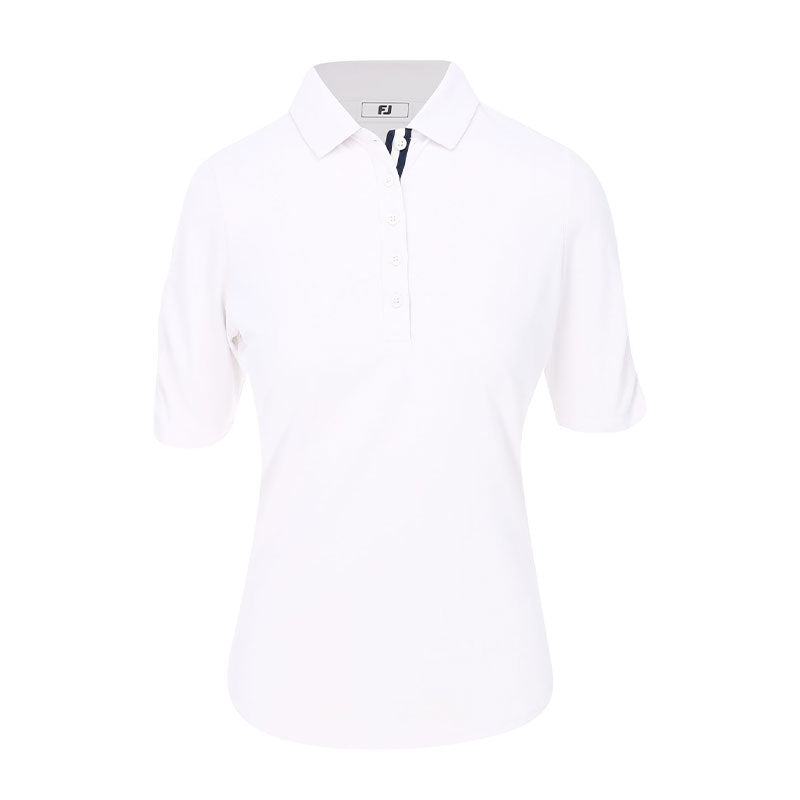 FOOTJOY Ruched Half Sleeve Women?s Shirt (White)