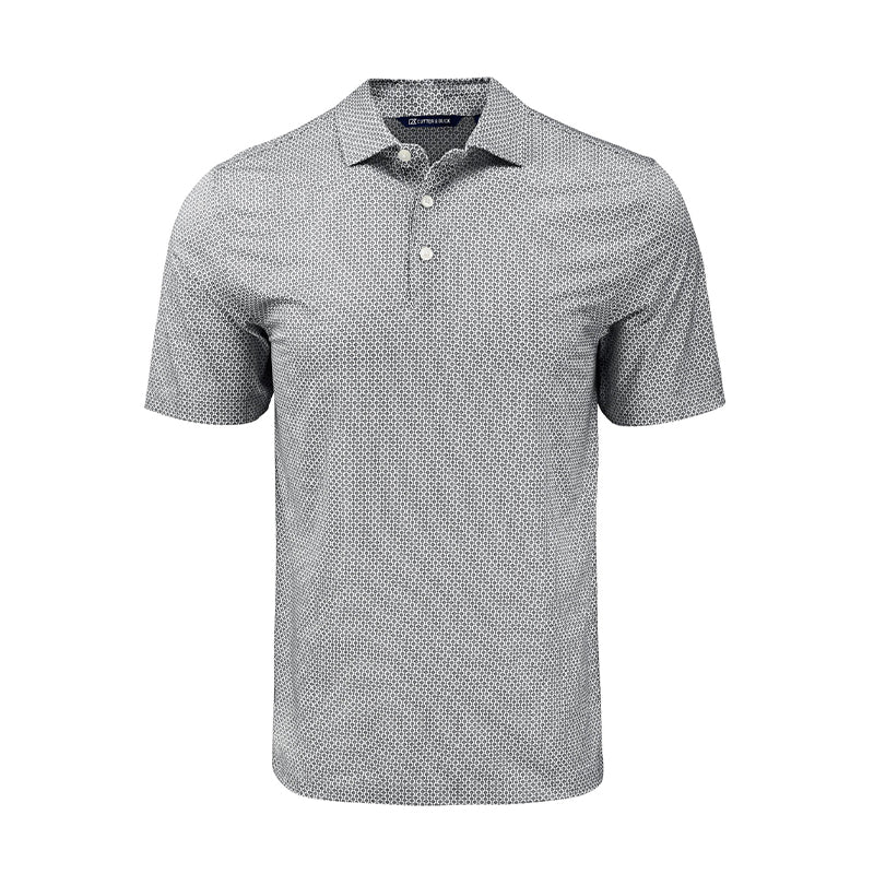 CUTTER & BUCK Pike Eco Diamond Dot Print Recycled Men's Polo (Black)