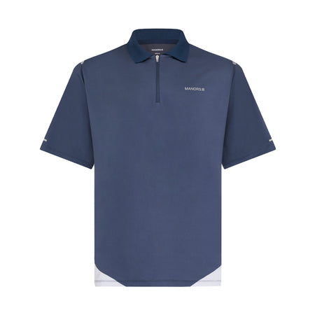 MANORS Frontier Men's Quarter Zip Polo (Navy)