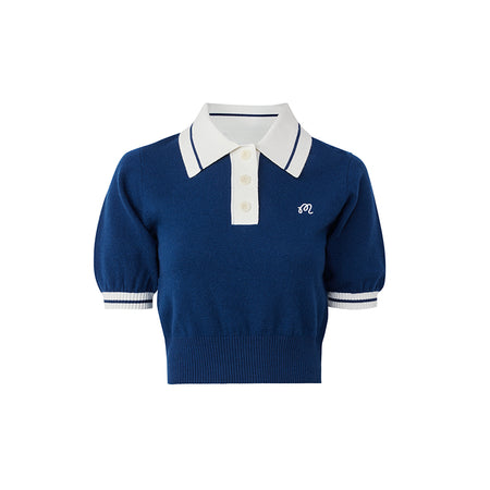 MALBON GOLF Mikayla Knit Women's Polo (Pageant Blue)