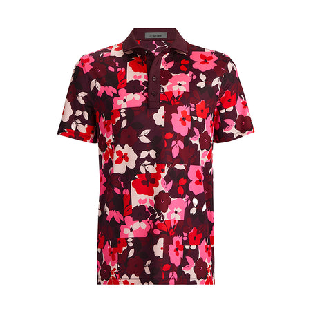 GFORE Patchwork Floral Tech Jersey Men's Polo (Port)