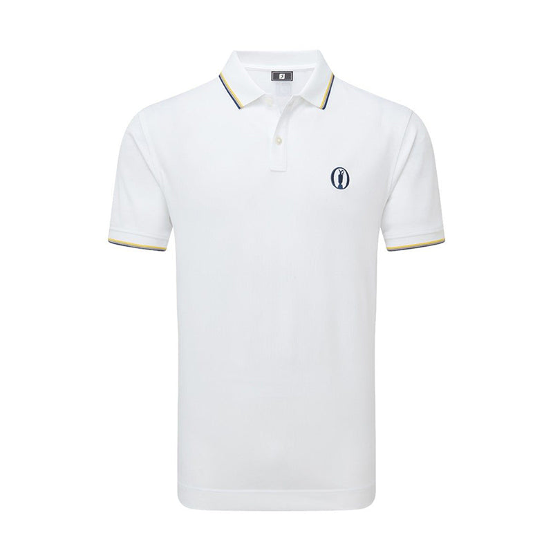 FOOTJOY Solid With Trim Pique Men's Polo (White)