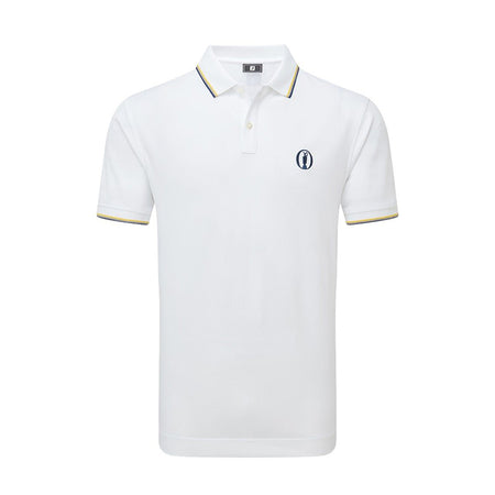 FOOTJOY Solid With Trim Pique Men's Polo (White)