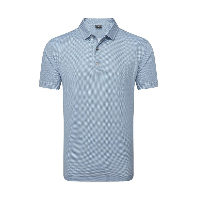 FOOTJOY Octagon Print Lisle Men's Polo (Blue/Silver)