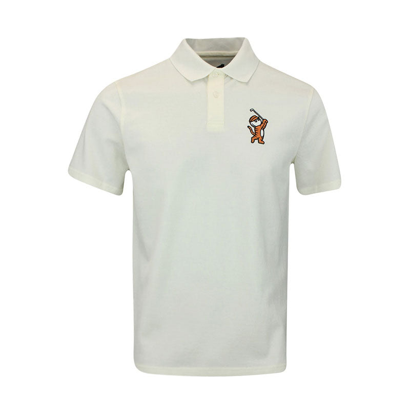 MALBON GOLF Tiger Buckets Men's Polo (Natural)