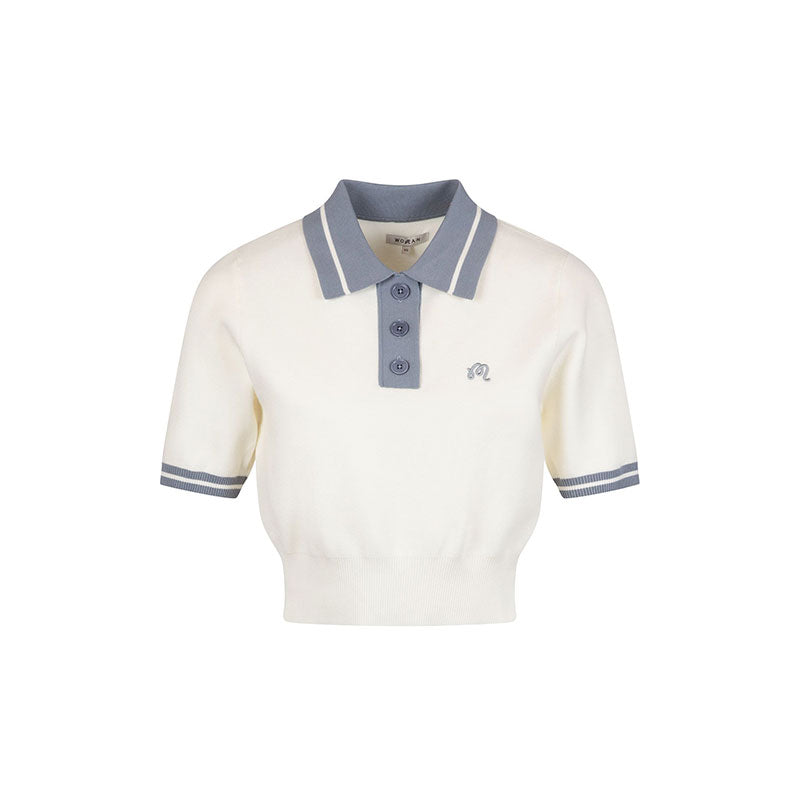 MALBON GOLF Mikayla Knit Women's Polo (Ivory/Stone)