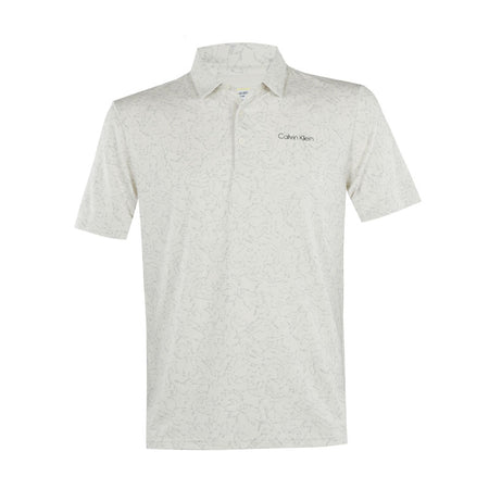 CALVIN KLEIN Abstract Watercolour Printed Men's Polo (Turtledove)