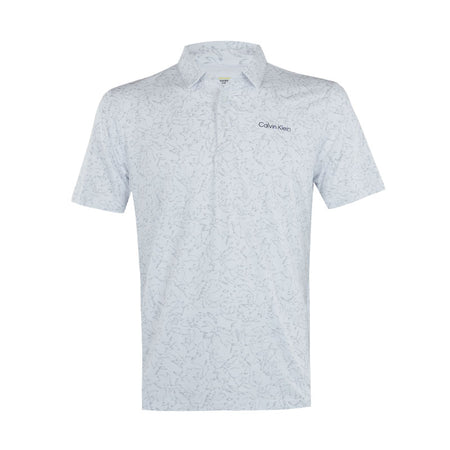 CALVIN KLEIN Abstract Watercolour Printed Men's Polo (White)