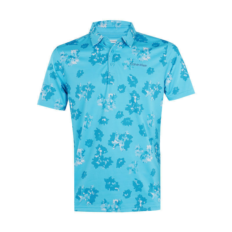 CALVIN KLEIN Cyber Floral Printed Men's Polo (Aquarius)