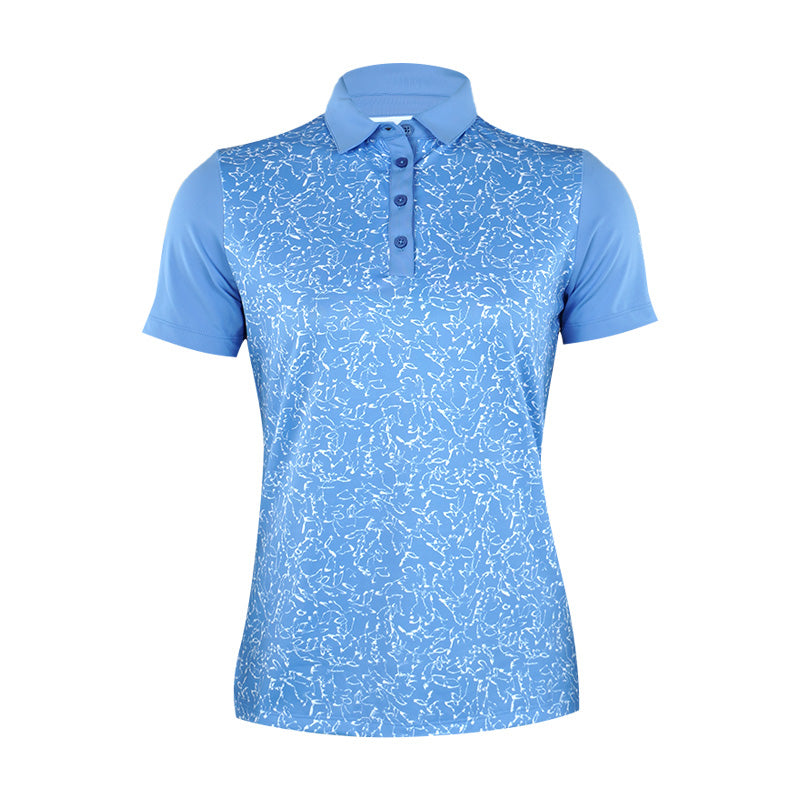 CALVIN KLEIN Harmony Printed Women's Polo (Cornflower Blue)