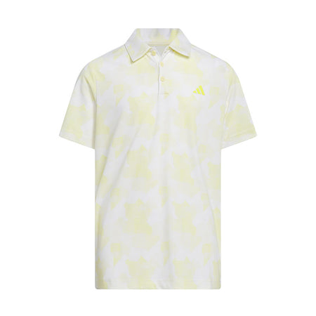 ADIDAS Printed Scripted Boy's Polo (White/Yellow)