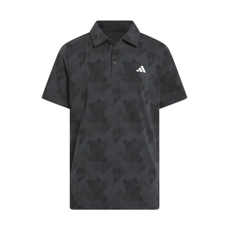 ADIDAS Printed Scripted Boy's Polo (Carbon/Black)
