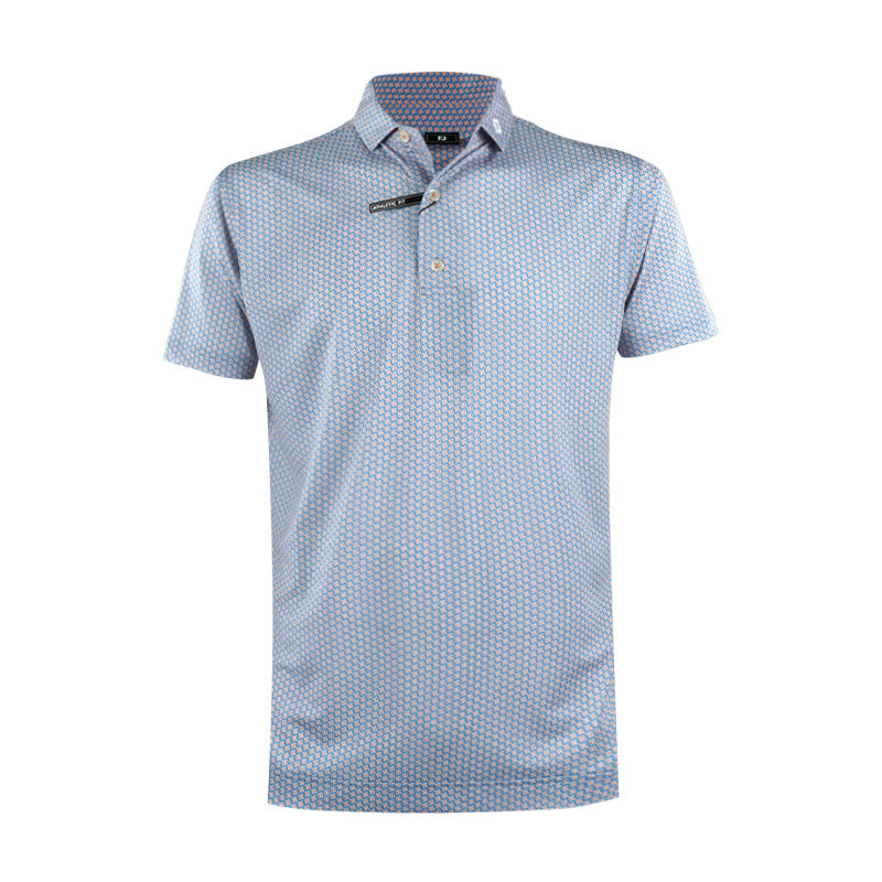 FOOTJOY Houndstooth Geo Lisle Men's Polo (Blue)