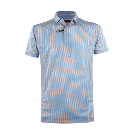 FOOTJOY Houndstooth Geo Lisle Men's Polo (Blue)