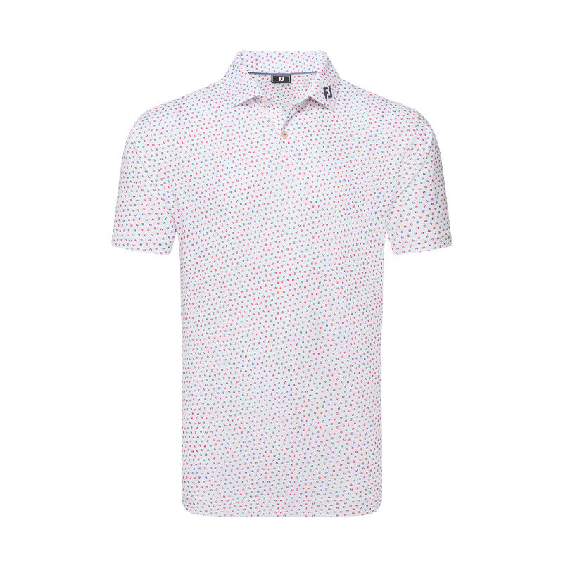 FOOTJOY Bounce Lisle Men's Polo (White/Red)