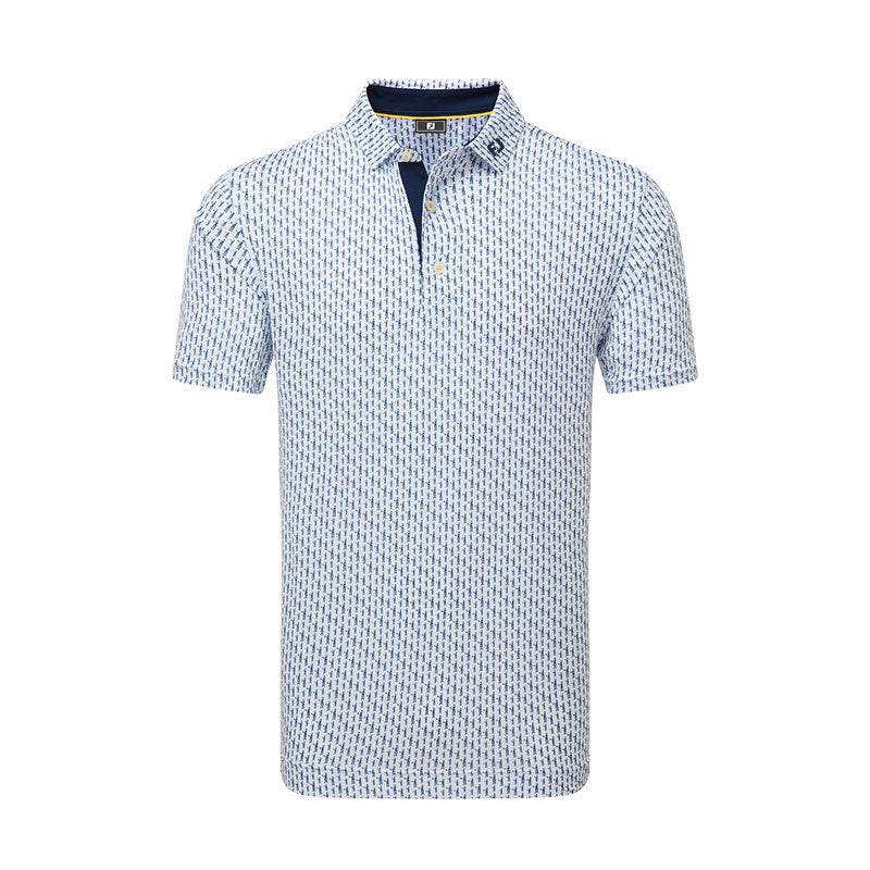 FOOTJOY Figure Print Lisle Men's Polo (Navy)