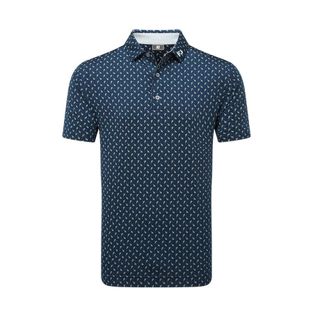 FOOTJOY Flower Bud Foulard Lisle Men's Polo (Navy)